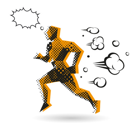 Sport man running abstract isolated on a white backgroundのイラスト素材