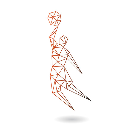 Basketball player abstract isolated on a white backgroundのイラスト素材