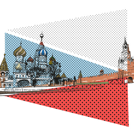Saint Basil s Cathedral hand drawn, vector illustrationのイラスト素材