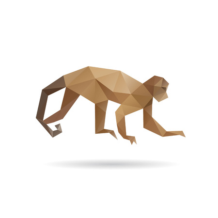 Monkey abstract isolated on a white background, vector illustrationのイラスト素材