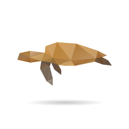 Sea turtle abstract isolated on a white background, vector illustrationのイラスト素材