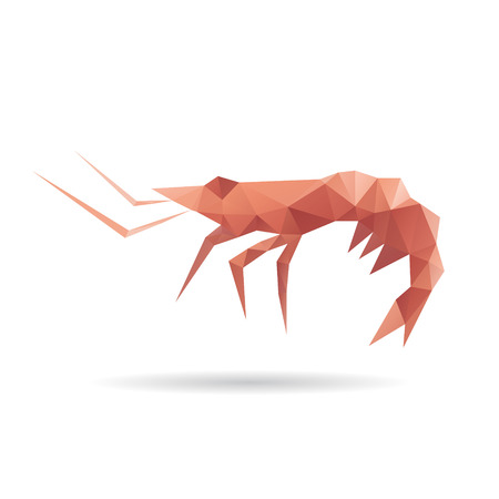 Shrimp abstract isolated on a white background, vector illustrationのイラスト素材