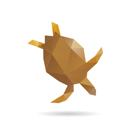 Sea turtle abstract isolated on a white background, vector illustrationのイラスト素材