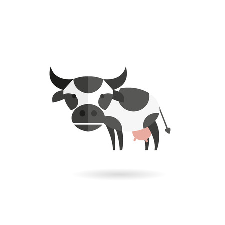 Cow abstract isolated on a white backgrounds, vector illustrationのイラスト素材