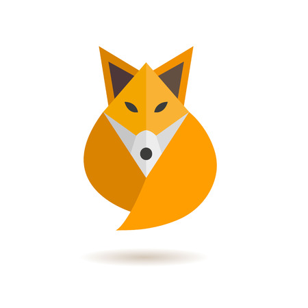 Fox abstract isolated on a white backgrounds, vector illustrationのイラスト素材