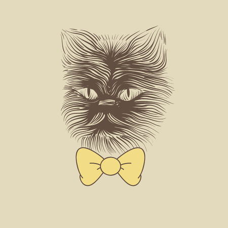 Cat hand drawn, vector illustrationのイラスト素材