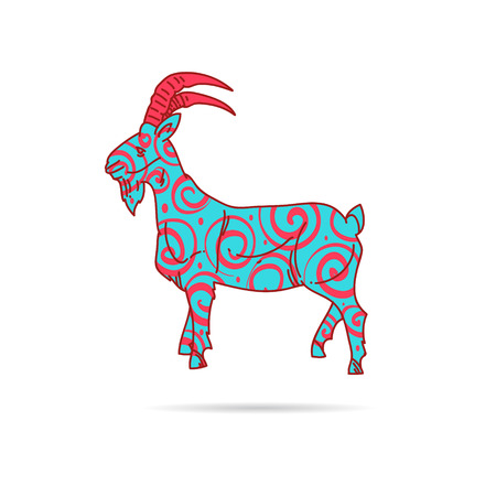 Goat abstract isolated on a white backgroundsのイラスト素材