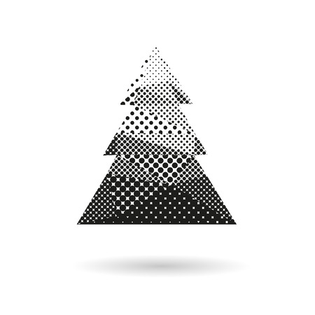 Fir tree abstract isolated on a white backgrounds, vector illustrationのイラスト素材