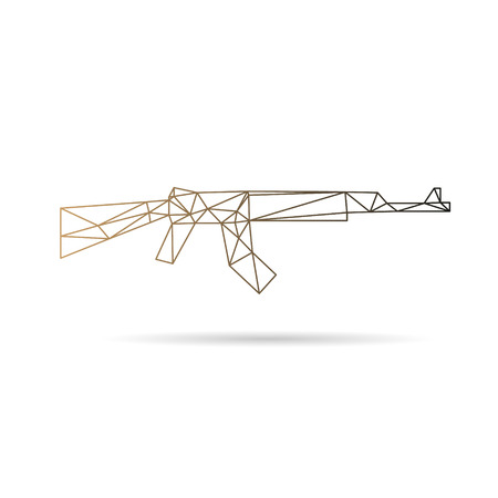 Gun abstract isolated on a white backgrounds, vector illustrationのイラスト素材