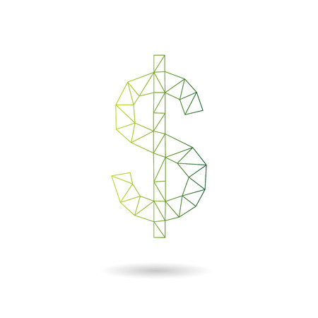 Dollar sign abstract isolated on a white backgrounds, vector illustrationのイラスト素材