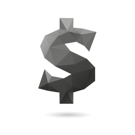 Dollar sign abstract isolated on a white backgrounds, vector illustrationのイラスト素材