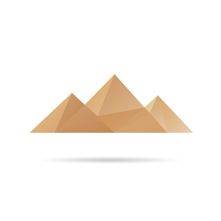 Egypt pyramids icon abstract isolated on a white backgrounds, vector illustrationのイラスト素材