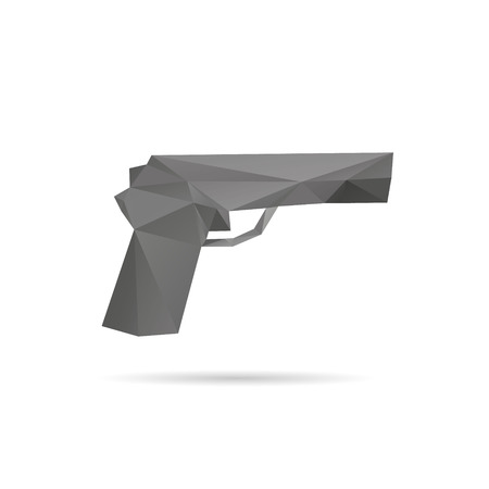 Gun abstract isolated on a white backgrounds, vector illustrationのイラスト素材