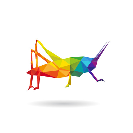 Grasshopper abstract isolated on a white backgrounds, vector illustrationのイラスト素材