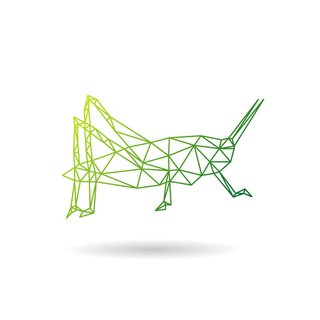 Grasshopper abstract isolated on a white backgrounds, vector illustrationのイラスト素材