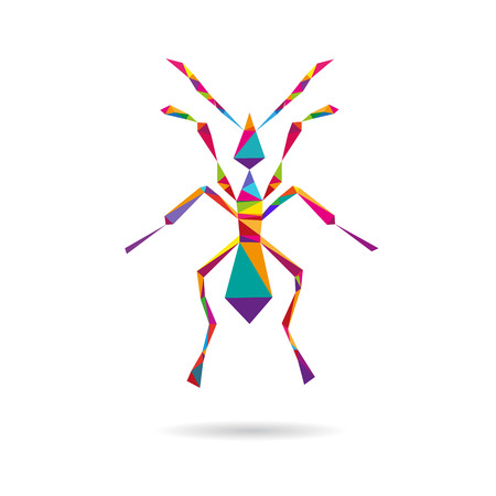 Ant abstract isolated on a white backgrounds, vector illustrationのイラスト素材