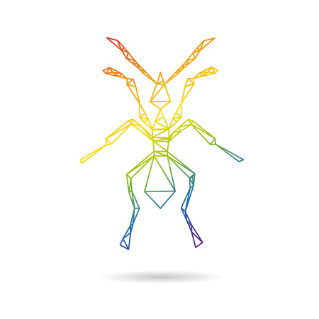 Ant abstract isolated on a white backgrounds, vector illustrationのイラスト素材