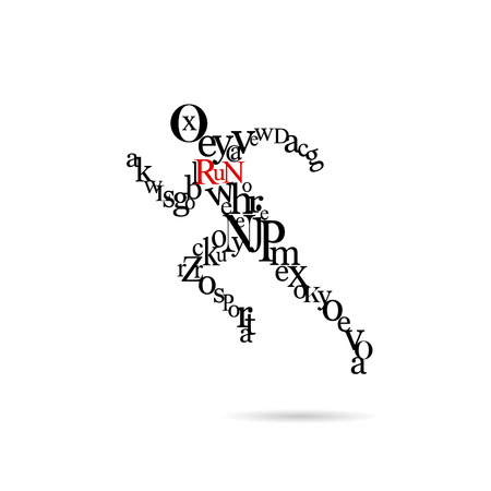 Typography running manのイラスト素材