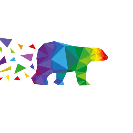 Bear abstract triangle design concept element isolated on a white backgrounds, vector illustrationのイラスト素材