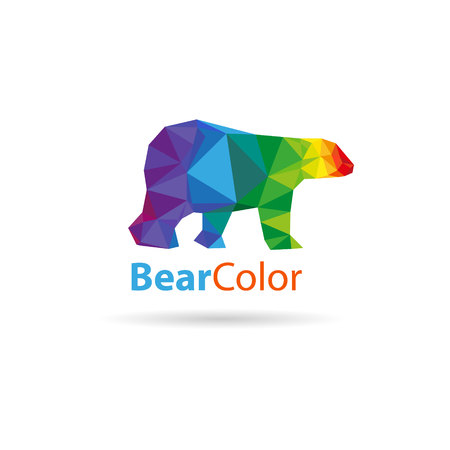 Bear abstract triangle design concept element isolated on a white backgrounds, vector illustrationのイラスト素材