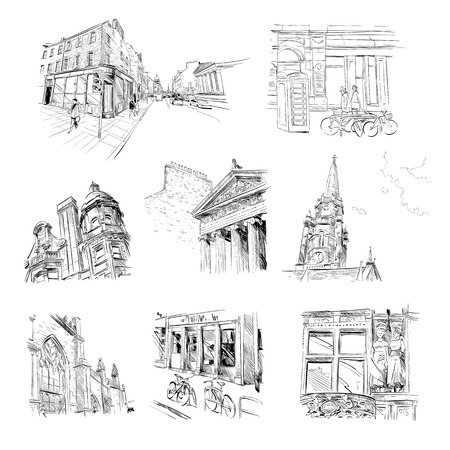 Scotland's city sketches.のイラスト素材