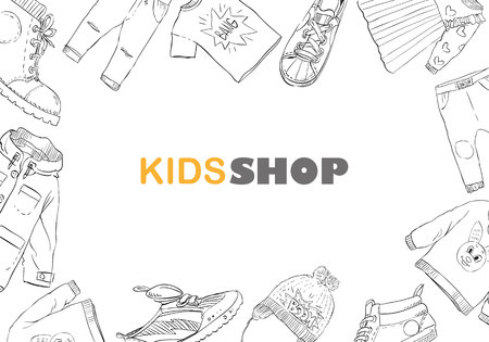 Kids shop banner.のイラスト素材