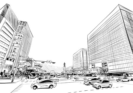 Seoul's city sketch.のイラスト素材