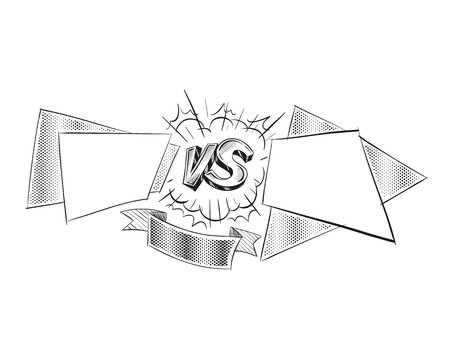 Versus letters fight backgrounds comics style design. Vector illustrationのイラスト素材