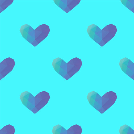 Abstract triangle heart seamless pattern backgrounds. Wrapping paper, postcard design. Vector...