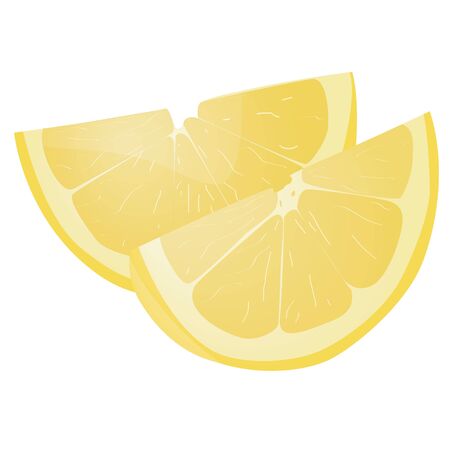 Fresh lemon fruits. Lemon vector illustration set. Whole, cut in half, sliced on pieces lemons.Lemon   icon.のイラスト素材
