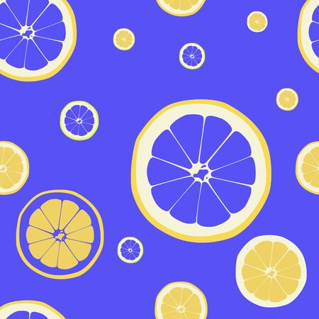 Seamless pattern of lemon. Fruit colorful backgroundのイラスト素材