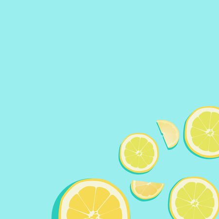 Fresh lemon fruits. Minimalistic background. Minimalist citrus fruit greeting card template designのイラスト素材