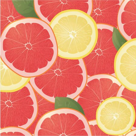 Fresh grapefruit and lemon. Fruit colorful backgroundのイラスト素材