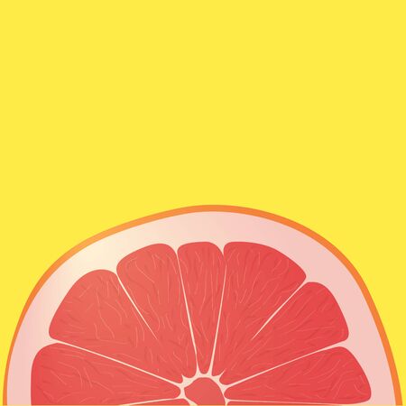 Fresh grapefruit. Minimalistic fruit colorful backgroundのイラスト素材