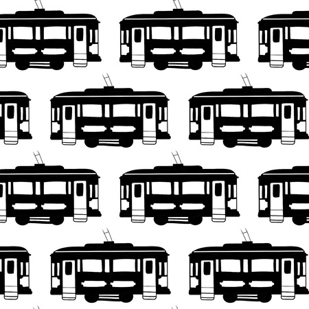 Vintage trams.のイラスト素材