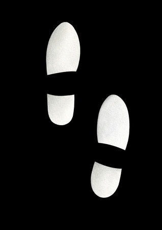 Foot print drawingの写真素材