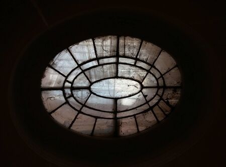 Vintage window silhuette with ornament. Lviv.の写真素材