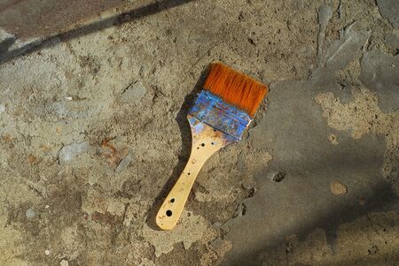 Brush on the textured background. Photo.の写真素材