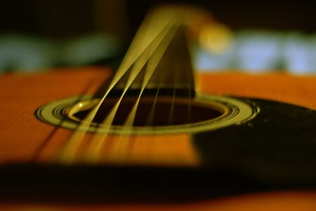 Closeup Of Guitar Strings. Photo.