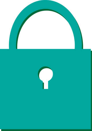 Illustration of lock pictogram isolated on whiteのイラスト素材