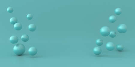 Bright balloons on a turquoise background. The image is monochrome. Mockup for product presentation.