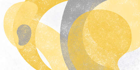 Abstract background with grunge yellow and gray organic shapes. Watercolor bannerの写真素材