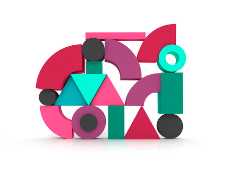 Geometric shapes on a white background. Template for wallpaper design, cover art, booklets, landing....