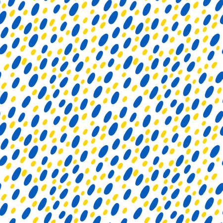 Ukrainian endless pattern with yellow blue elements on white background. Textile print. Nature background.の写真素材
