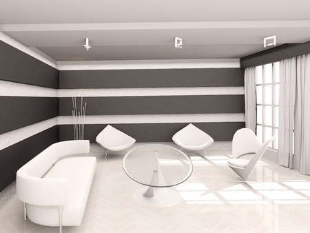 Functional design living room.の写真素材