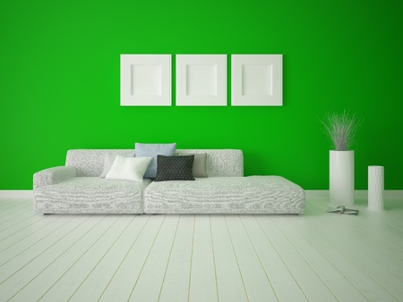 Light green sofa.の写真素材