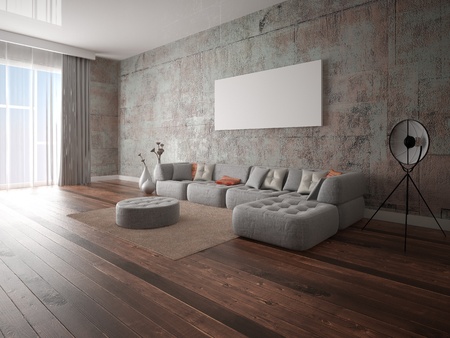 A stylish upholstered backdrop.の写真素材