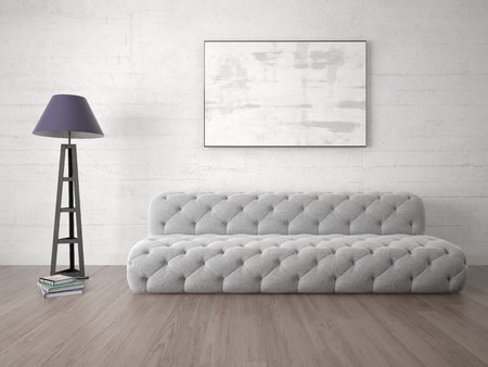 An attractive living room and a bright hipster backdrop.の写真素材