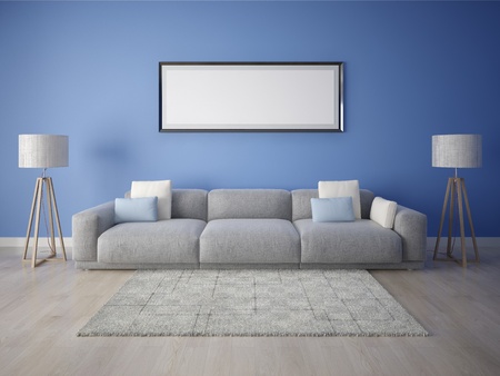 Large sofa and a stylish background.の写真素材