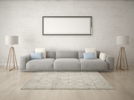 Mock up original living room and bright hipster background.の写真素材
